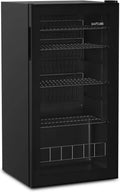 CUBES Getränkekühlschrank 90L mit Glastür & 4 verstellbaren Ablagen | Ideal für Zuhause, Büro, Partys & Gastronomie | Eleganter Flaschenkühlschrank, Schwarz