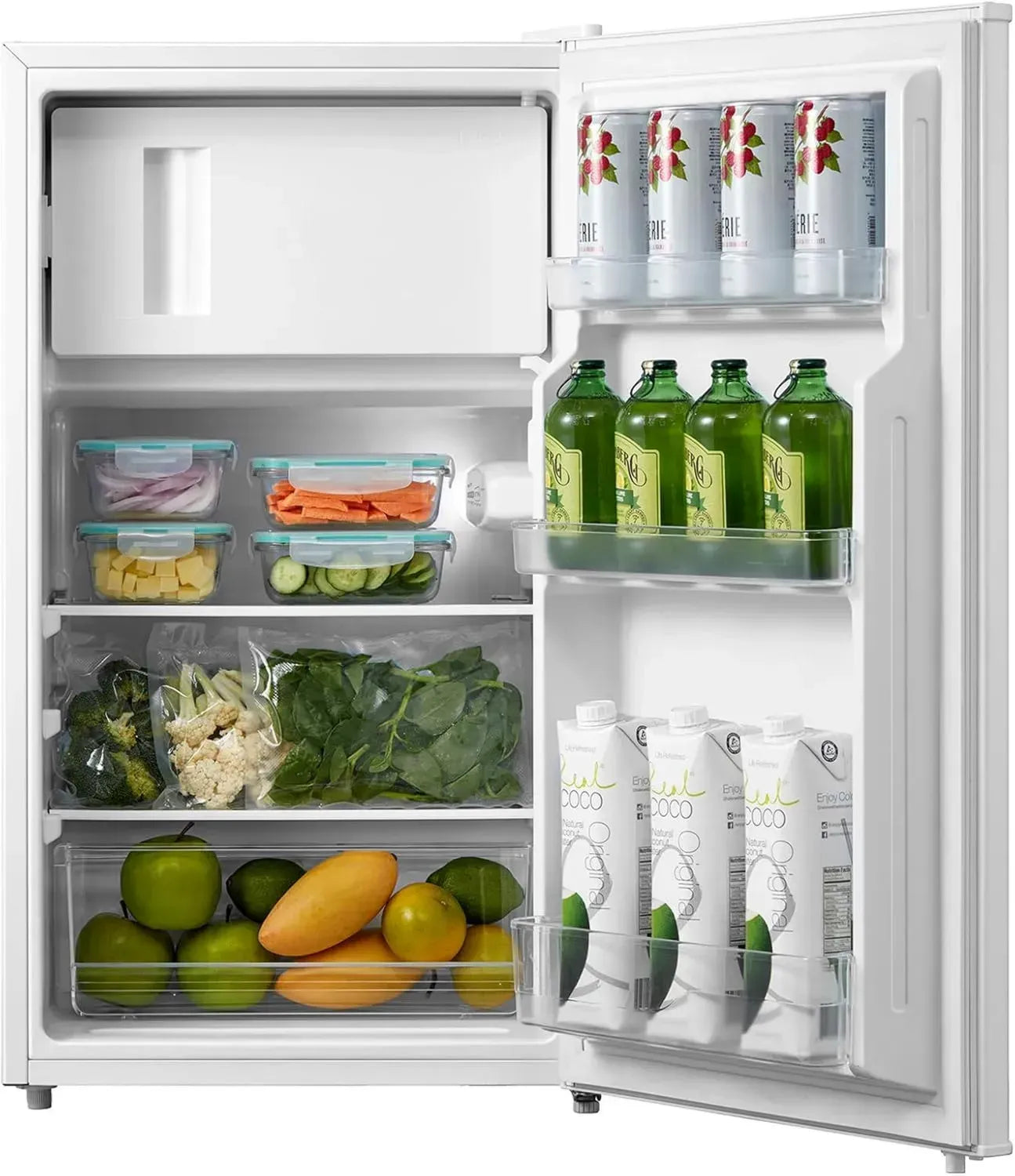 Comfee 80L Mini-Kühlschrank mit 12L Gefrierfach, 4-Sterne, Inverter-Kompressor, Weiß, Energieklasse D